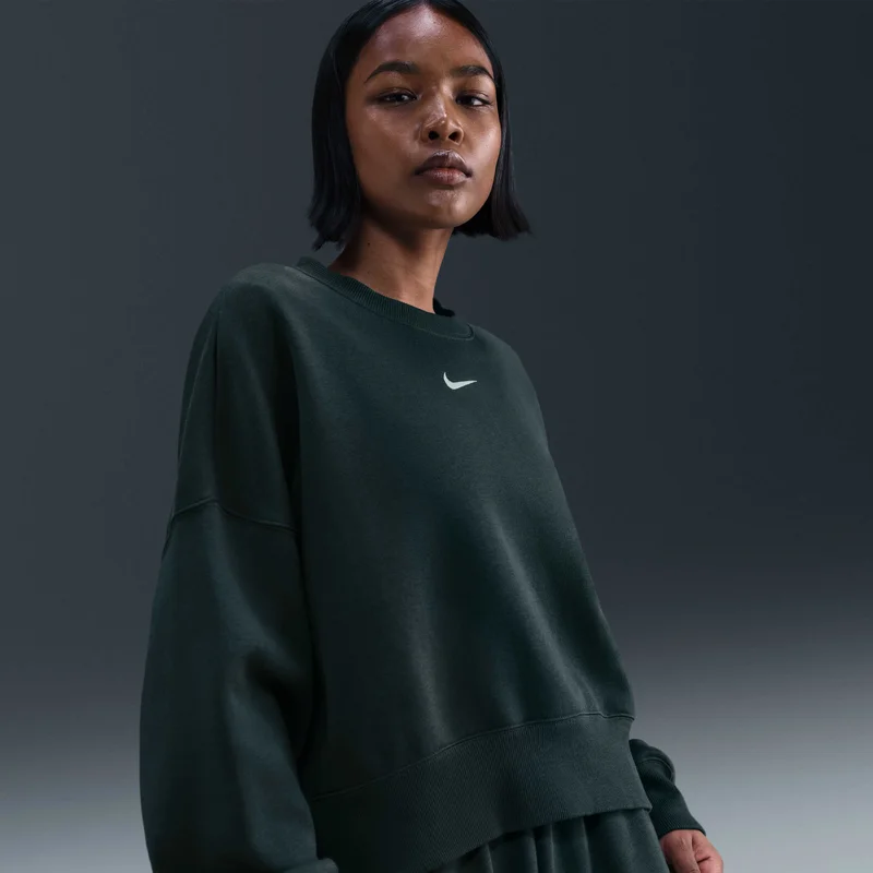 Nike Green Women's Sportswear Phoenix Fleece Sweatshirt for Women | Best Price UAE